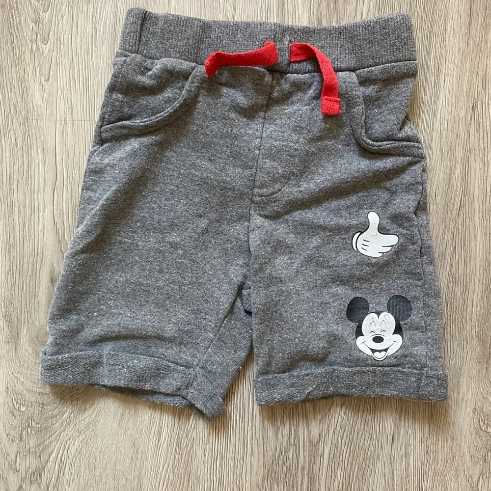 Disney Baby 12 months Matching Set Mickey‎ T Shirt Sweat Shorts Red Happy